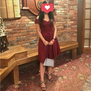 Women's Wrap Off Shoulder Cocktail Midi Dress (worn once)